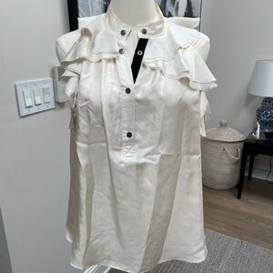 William Rast Ruffle Sleeveless Top - Sz SM